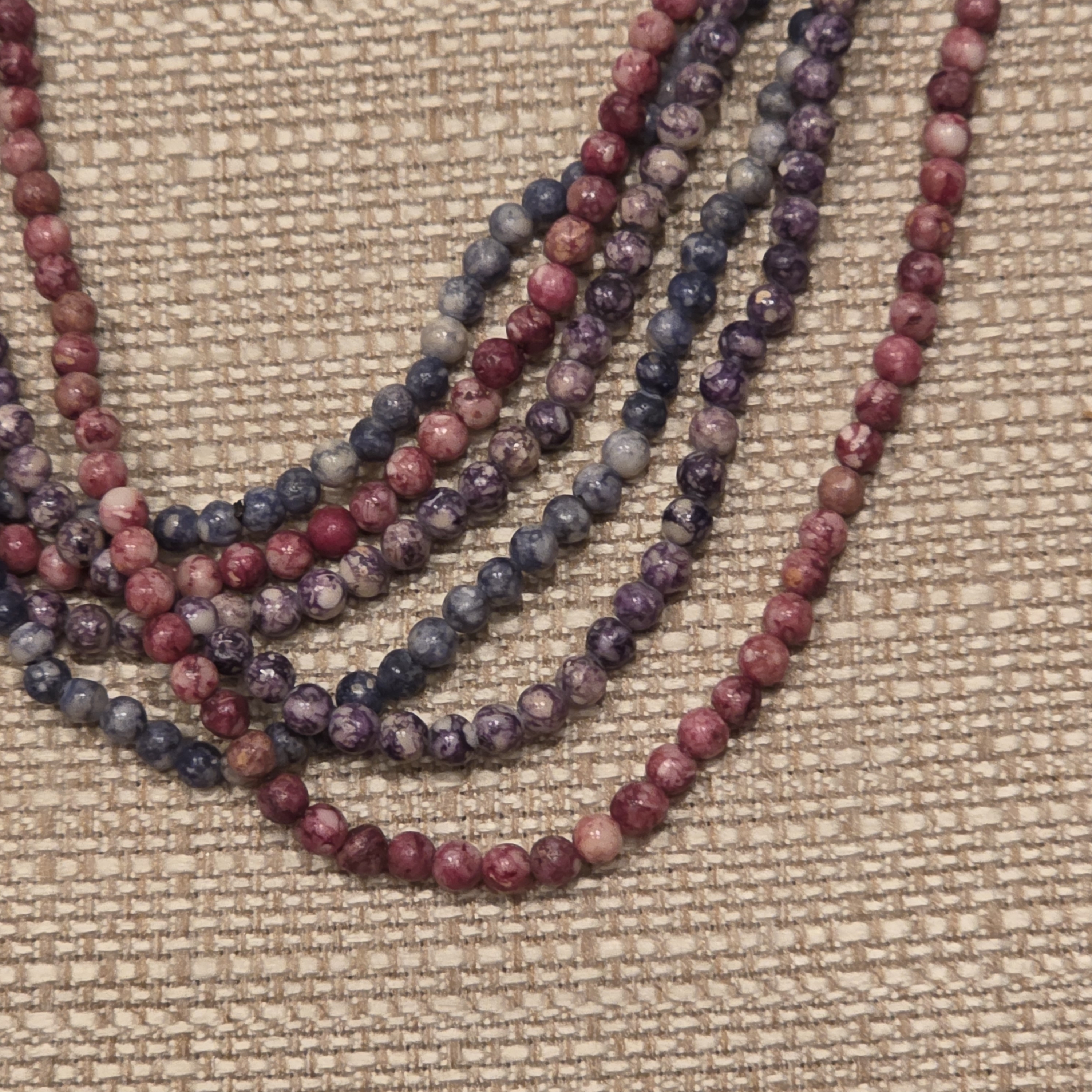 Multicolor Stone Beaded Necklaces Set Of 3